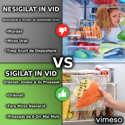 Comparație între alimente nesigilate și sigilate în vid